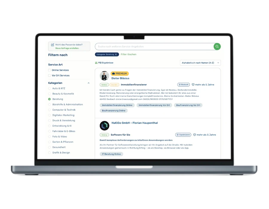 Mockup mit einer premium Platzierung