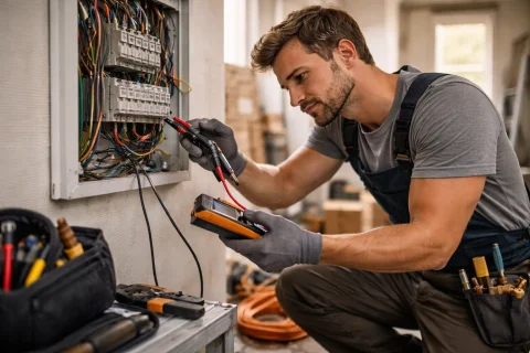 Elektriker bei der Arbeit