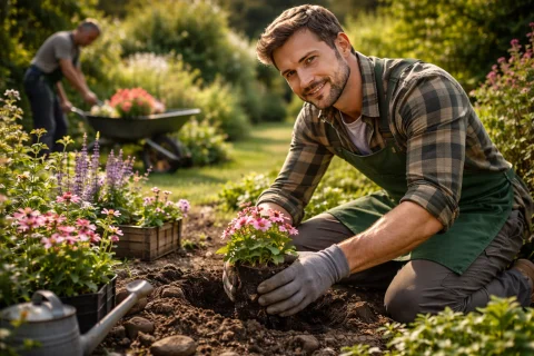 Gärtner bei der Arbeit