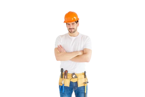 Junger Handwerker mit Werkzeug