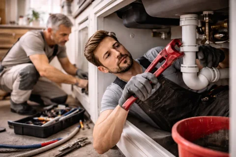 Klempner bei der Arbeit