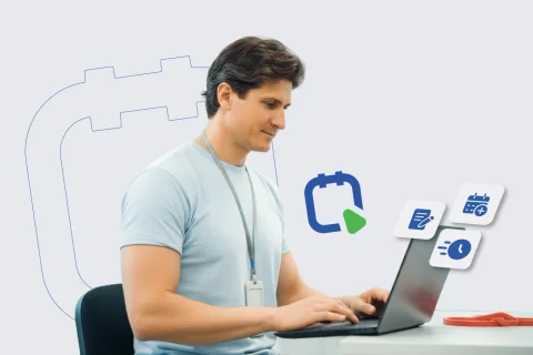 Online Buchungssystem anyhelpnow Organizer für Physiotherapie – Physiotherapeut verwaltet Behandlungstermine am Laptop