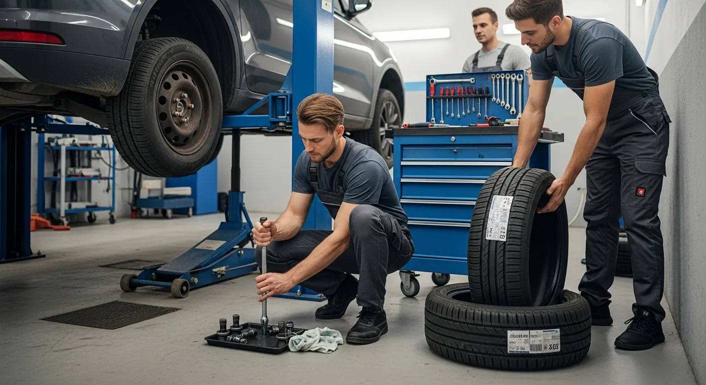 Reifen wird gewechselt