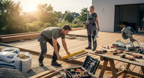 Terrassenbauer bei der Arbeit