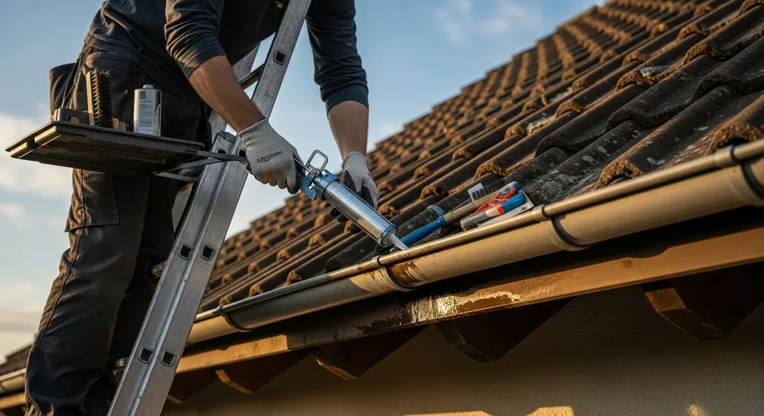 Dachrinne reparieren: Schnelle Hilfe bei undichten Regenrinnen