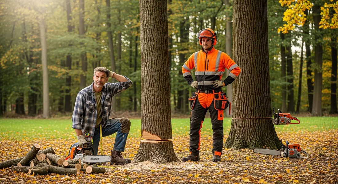 Baumfällung selbst durchführen oder Profi beauftragen?