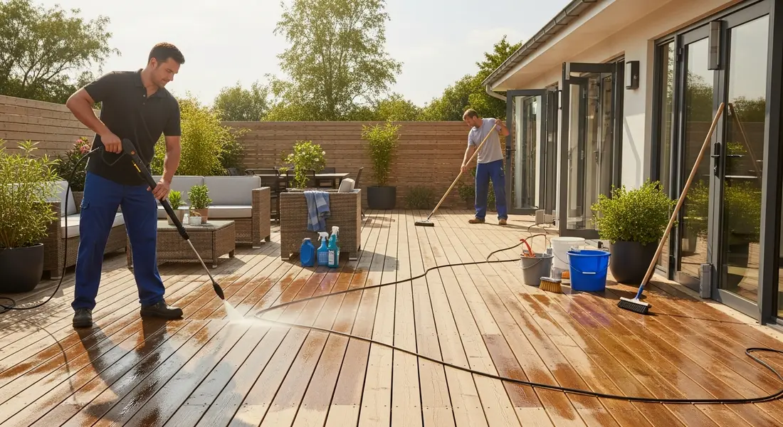 Terrasse reinigen & pflegen – So erstrahlt sie jedes Jahr wie neu